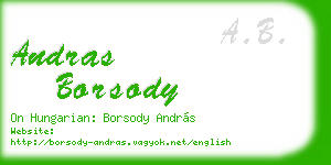 andras borsody business card